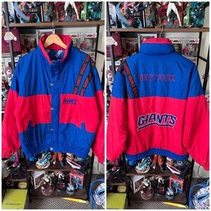 Vintage New York Giants Puffer Jacket Men’s XL NFL Football Trashed 90s